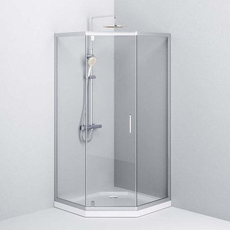 Душевой уголок AM.PM Gem 90x90 W90G-405-090MT профиль Хром матовый стекло прозрачное 