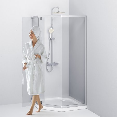 Душевой уголок AM.PM Gem 90x90 W90G-405-090MT профиль Хром матовый стекло прозрачное 