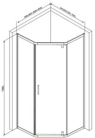 Душевой уголок AM.PM Gem 90x90 W90G-405-090MT профиль Хром матовый стекло прозрачное 