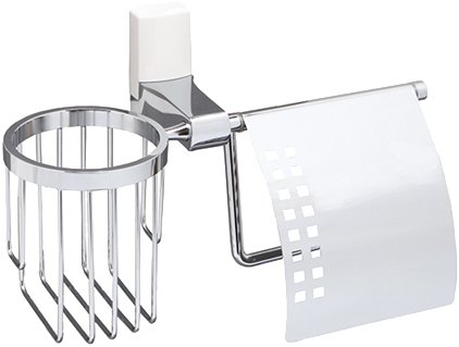 Держатель туалетной бумаги WasserKRAFT Leine White K-5059White с держателем освежителя воздуха 