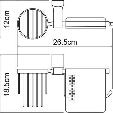 Держатель туалетной бумаги WasserKRAFT Leine White K-5059White с держателем освежителя воздуха 