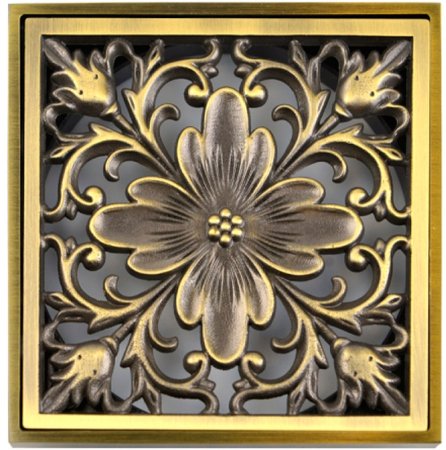 Душевой трап Bronze de Luxe Цветок 21975-57 с решеткой Бронза 