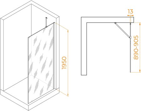 Душевая перегородка RGW WA-110Gb 900 