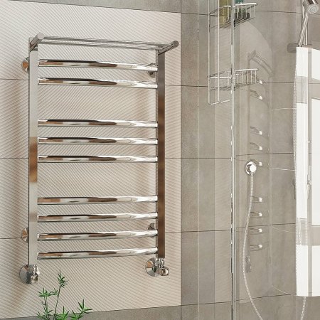 Водяной полотенцесушитель Terminus Енисей плюс П10 500x840 4620768886706 с полкой Хром 