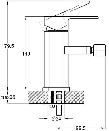 Смеситель для биде G-Lauf NEB2-A123 Хром 