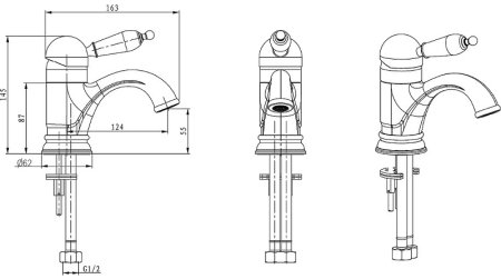 Смеситель для раковины Boheme Medici Ripresa 301 Бронза 