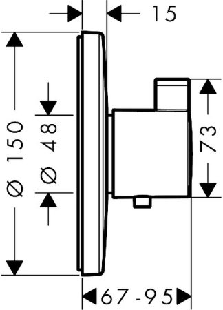Смеситель для душа Hansgrohe Ecostat S Highflow 15756000 с термостатом Хром 