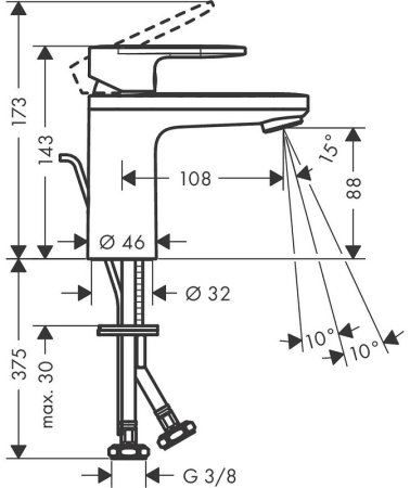 Смеситель для раковины Hansgrohe Vernis Blend 71571000 Хром 