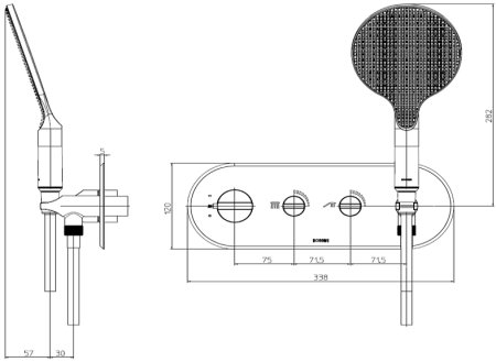 Смеситель для душа Bossini Apice Z00521.045 с термостатом Белый матовый 