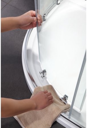 Душевой уголок Black&White Stellar Wind S102 100х100 1021010 профиль Серебристый хром стекло прозрачное 