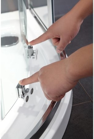 Душевой уголок Black&White Stellar Wind S102 100х100 1021010 профиль Серебристый хром стекло прозрачное 