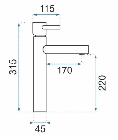 Смеситель для раковины без донного клапана Rea Tess REA-B8803 