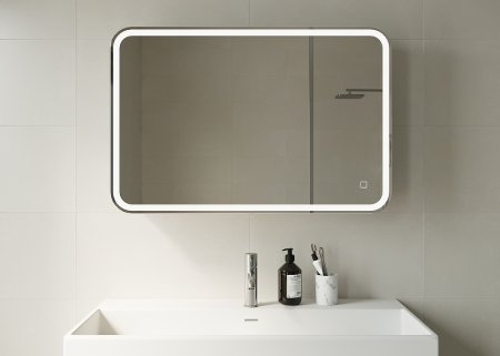 Зеркальный шкаф Creto Rainfall 90 22-900600WH с подсветкой Белый 